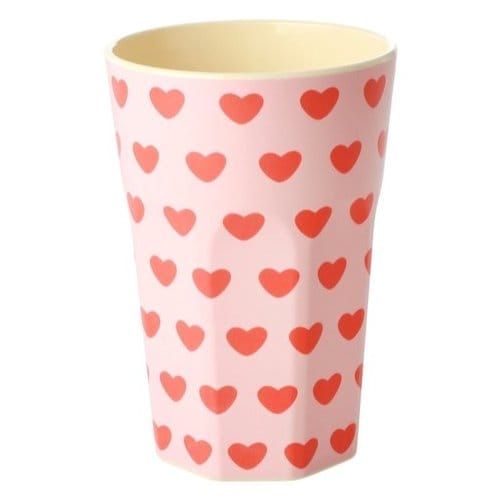 Rice melamine beker groot darling hearts roze