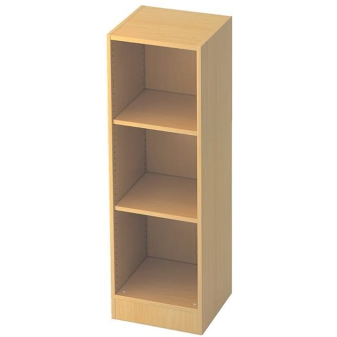 ULM boekenkast, 3 OH, spaanplaat, B 406 x D 400 x H 1270 mm, beukendecor