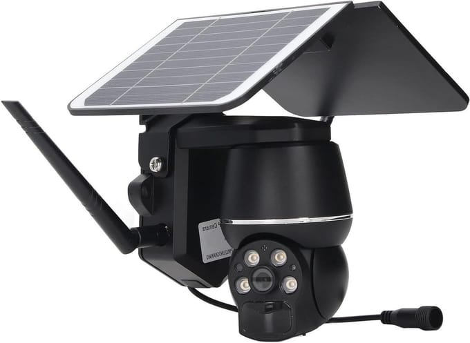 Zonnebeveiligingscamera - Buiten camera - Huisbeveiliging - 360 graden beeld - 1080P HD - Wit