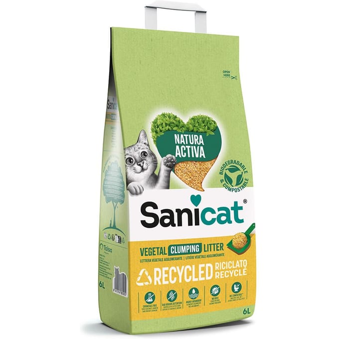 Sanicat Mais - Kattenbakvulling Klontvormend - Gerecycled Maïs - 6 liter