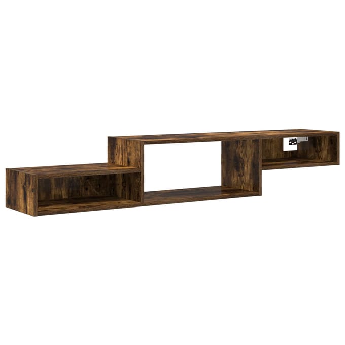 vidaXL - Wand - gemonteerd - TV - Kast - Muurmontage - Gerookt - eiken