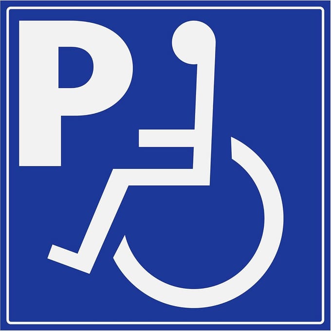 Parkeerbord voor Gehandicapten - PVC - 25x25 cm