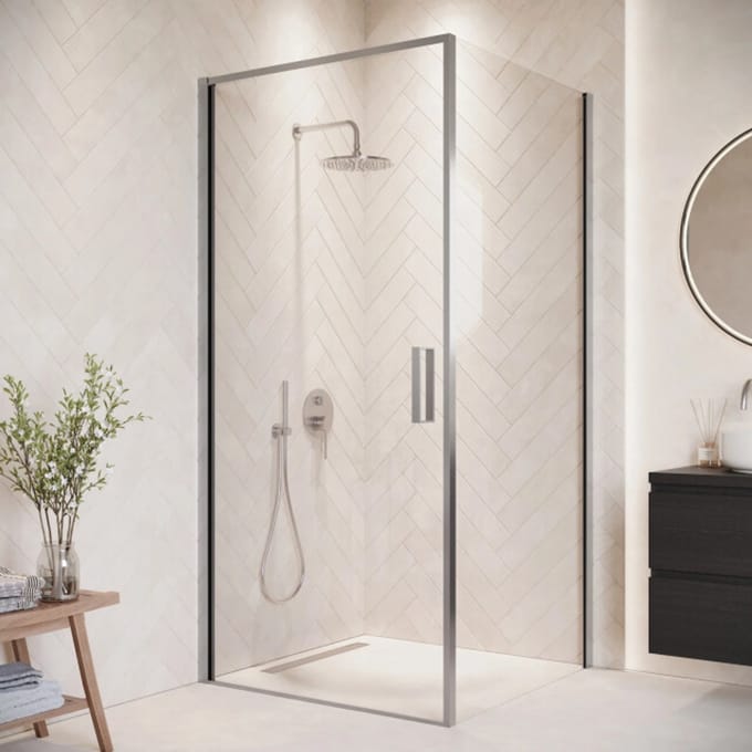 Badplaats Douchecabine Alava 100 x 100 x 190 cm – Chroom – Douchewand met Draaideur