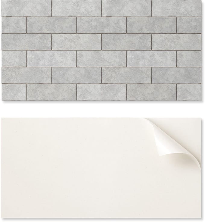 Set vinyl vloertegels in een 3D baksteenpatroon 6x60x30 cm