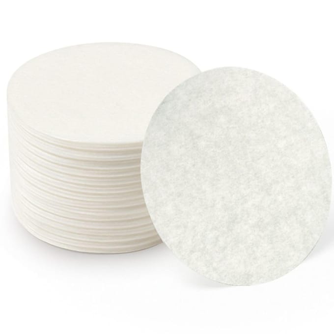 Papieren schijven voor hamburgerpers, diameter 100 mm - 1550 stuks.
