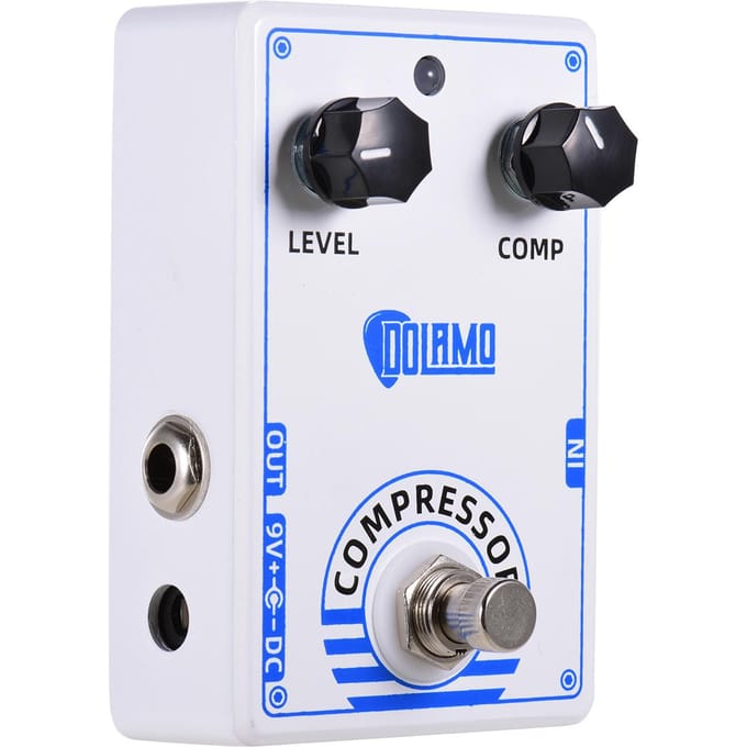 Dolamo D-1 Chubby Comp Pedal Compressor Effectpedaal voor elektrische gitaar met True Bypass wit