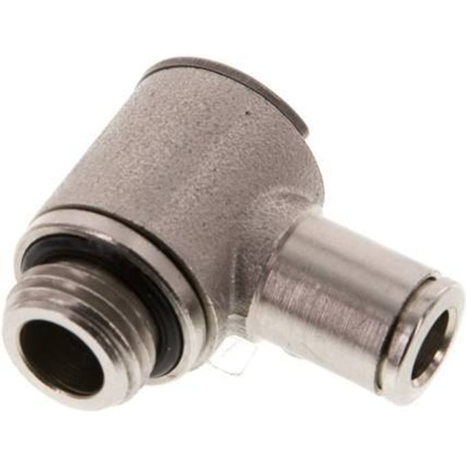 6mm x G1/4'' 90 graden L-vorm Messing Insteekfitting Buitendraad Draaibaar NBR