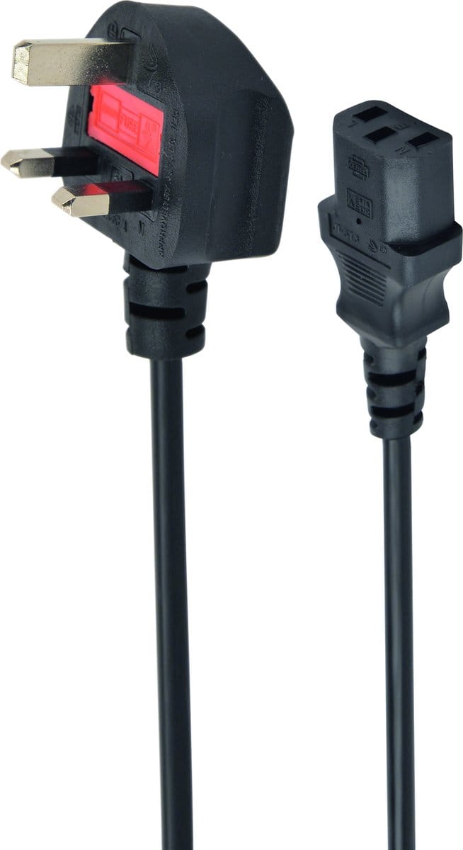inwendige zekering UK geaard netsnoer (C13), 1,8m VK england