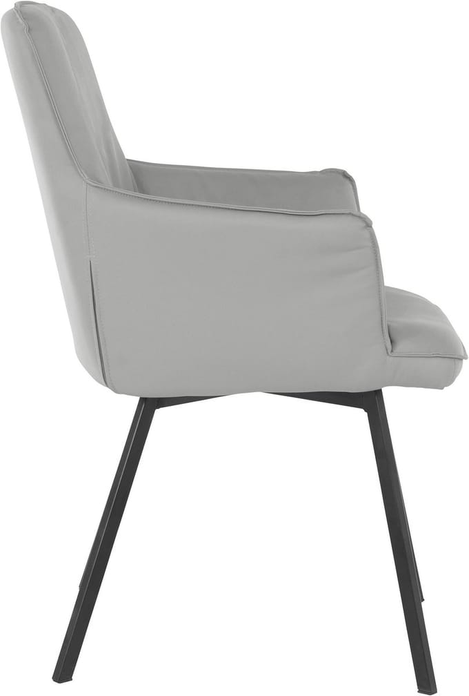Sally-Fauteuil in grijs PU, 2 Pak