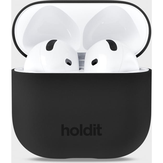 Holdit Silicone Case voor de Apple AirPods 4 - Zwart