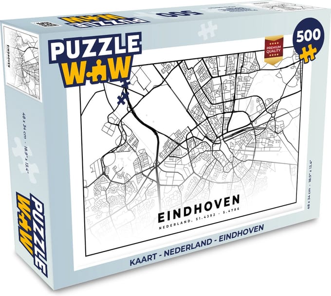 Puzzel Kaart - Nederland - Eindhoven - Legpuzzel - Puzzel 500 stukjes