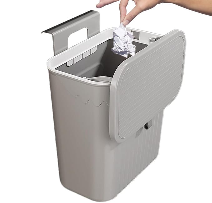 Compacte Hangende Keuken Afvalbak met Deksel voor Werkblad