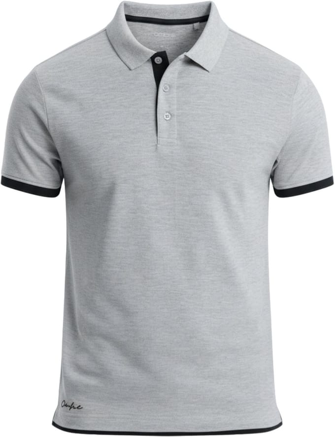 OMBRE Polo - Slim Fit - Katoen - Korte Mouw Lichtgrijs S