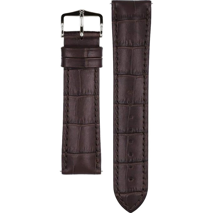 Hirsch Horlogeband -  Duke Donkerbruin - Leer - 22mm