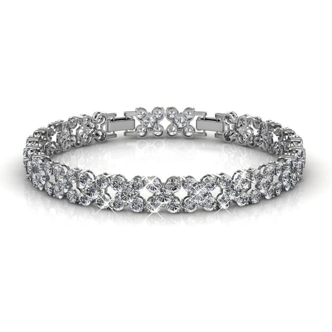 Bloemige armbanden - Zilver en kristal