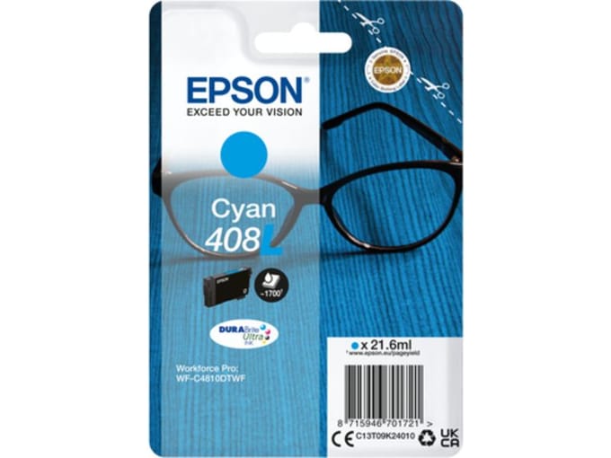 Epson 408L (C13T09K24010) Inktcartridge Cyaan Hoge capaciteit