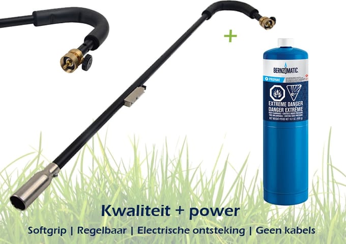 Onkruidbrander Extreme met Bernzomatic propaanfles - met handige piezo ontsteking