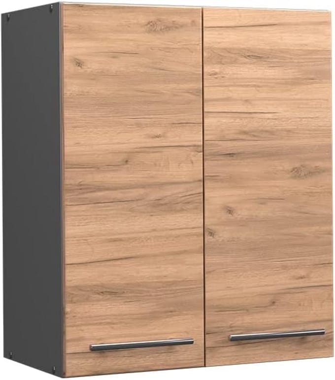 Wandkast Keuken Invalshoek 60 cm Eiken/Antraciet