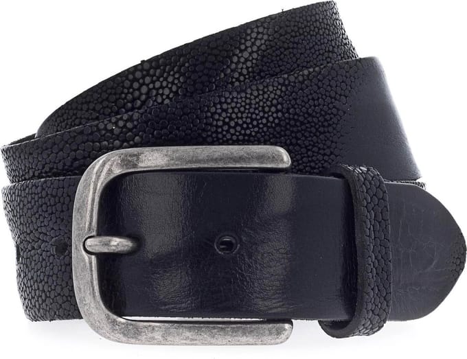 b.belt Leren Riem Ray Belt W100 Black Zwart