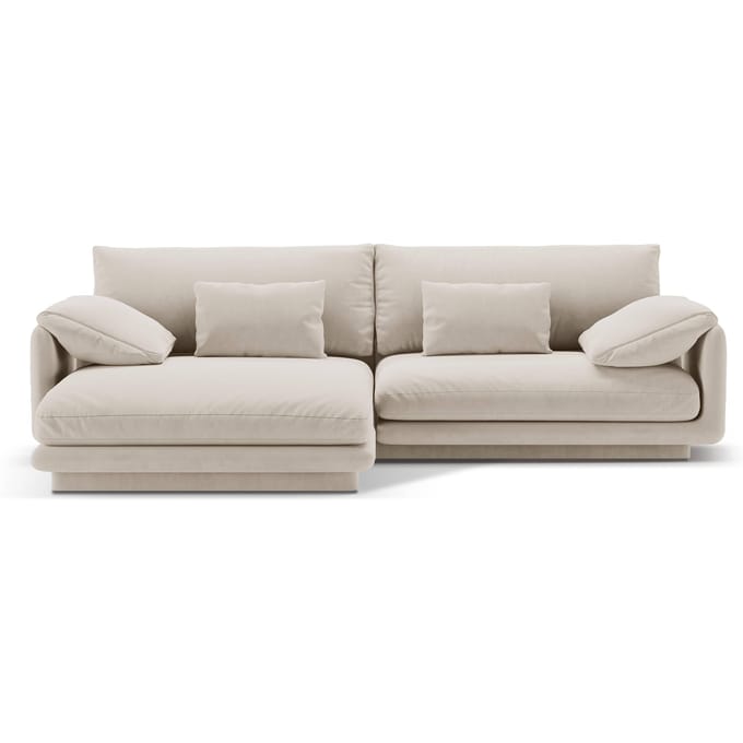 4-zits hoekbank Torino links velvet | Micadoni