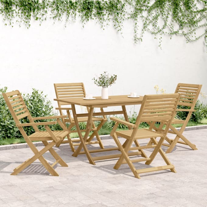 vidaXL - Klapstoelen - 4 - stuks - 54,5x61,5x86,5 - cm - Massief - acaciahout