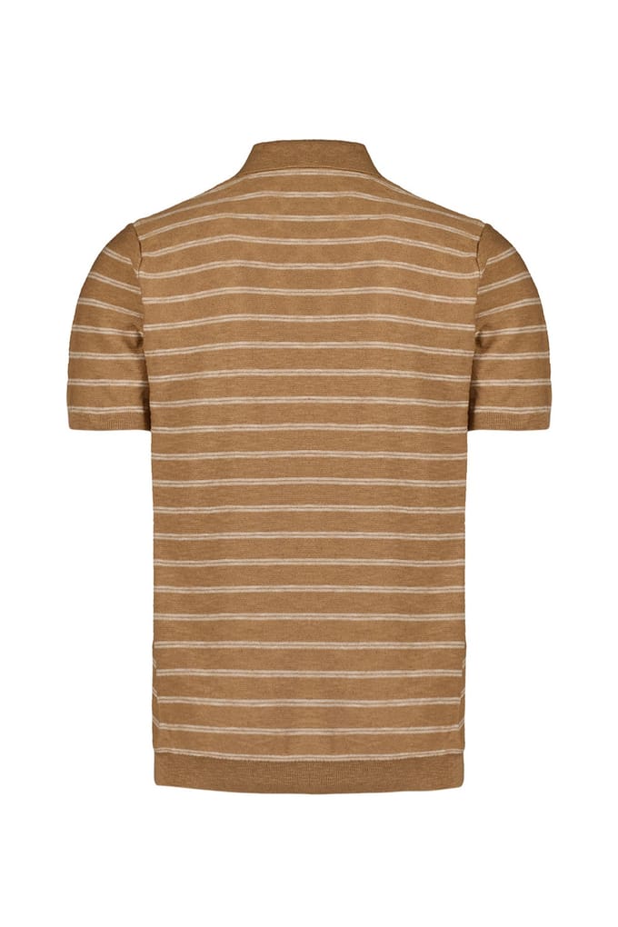 No Excess Pullover short sleeve polo v stripe