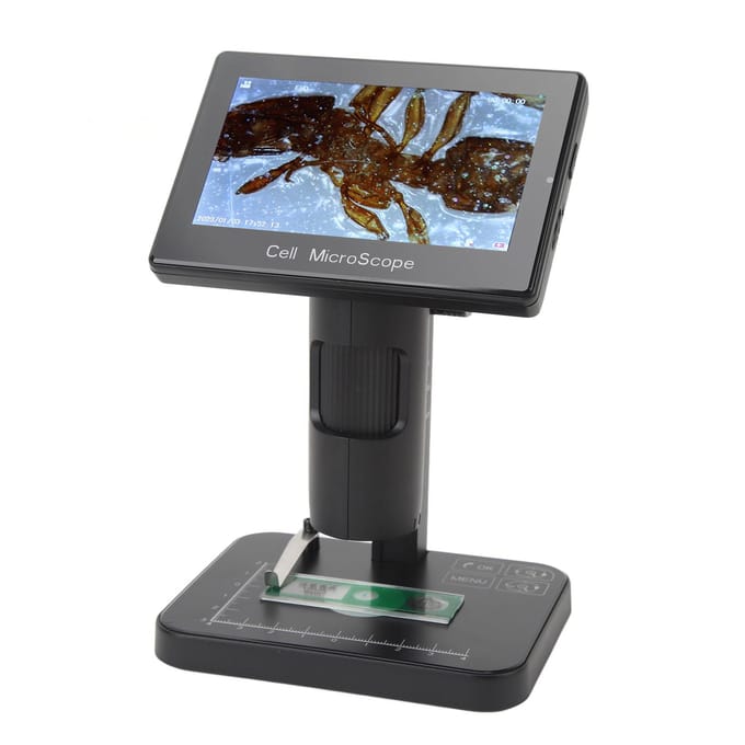 Digitale Microscoop met 5-inch IPS Scherm USB 1080P 1000X Vergroting 3 Verlichtingsmodi 8X Zoom Munt