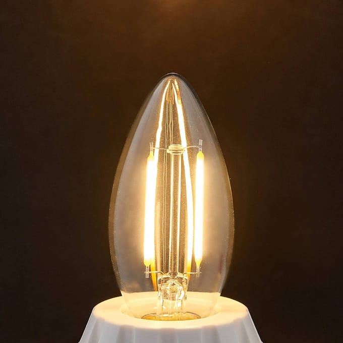 Lindby LED lamp, kaarsvormig, E14, 2 W, helder, 2.700 K