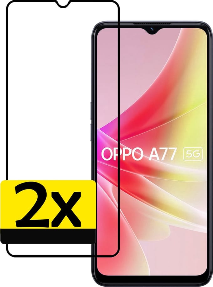 Screenprotector - Geschikt voor OPPO A77 - 2 Stuks - Full Cover - Beschermglas - Gehard Glas - Tempered Glass - Screen Protector