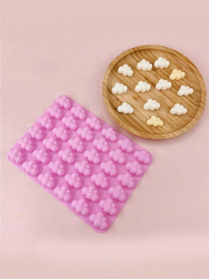 1 stuks Wolkenpatroon Multi-Grid DIY Siliconen Mal, Moderne DIY Siliconen Mal one-size roze