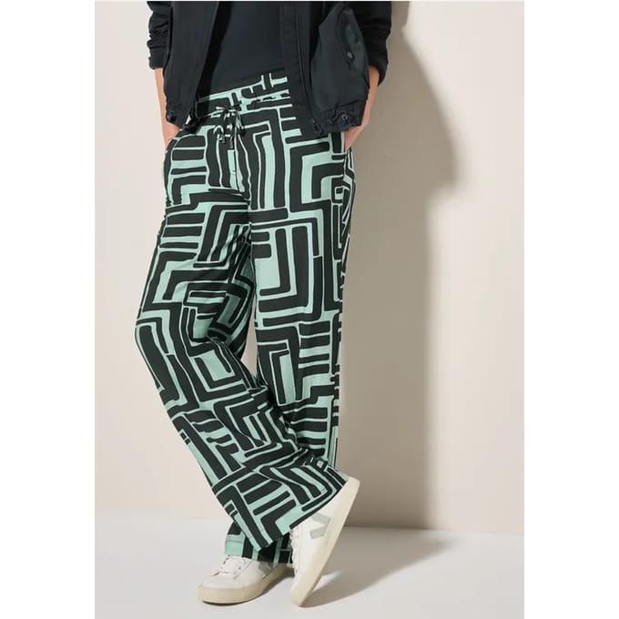 Gedessineerde broek met structuur