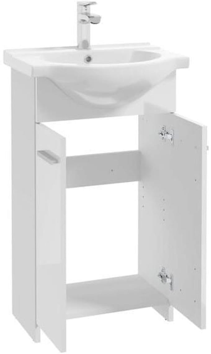 Deftrans Marlena - Badkamerkast met Wasbak - 50 cm - Wit - Staand