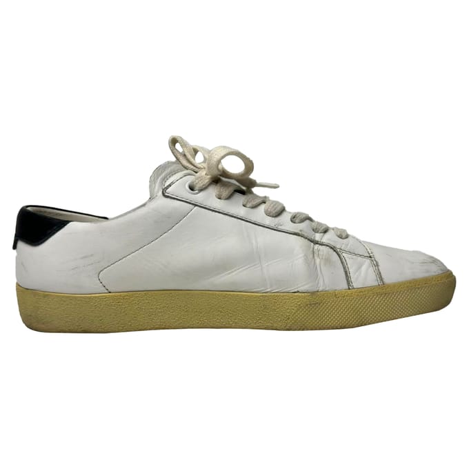 Saint Laurent Court Classic SL/06 Sneakers in Wit Kalfsleer