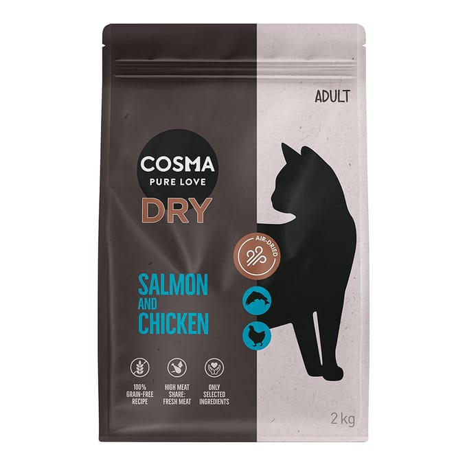 2x2kg Cosma Katten Droogvoer Zalm & Kip