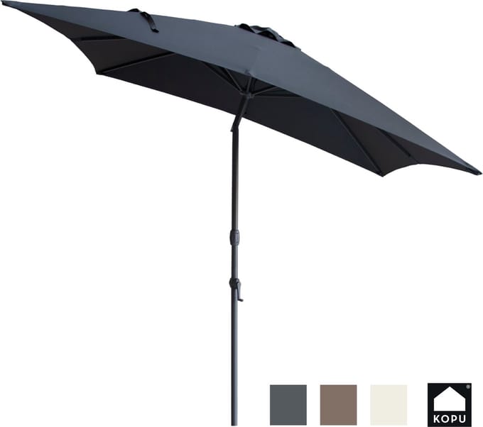 Kopu® Alicante - Parasol Vierkant 230x230 cm met Windvanger - Grijs