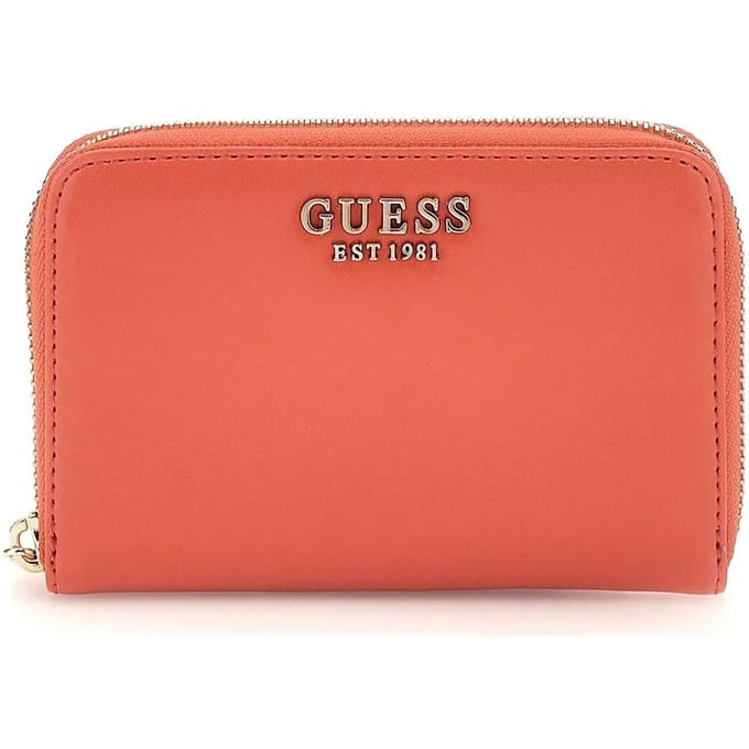 GUESS Portemonnee Laurel Zip Around Wallet Coral Red Koraalrood