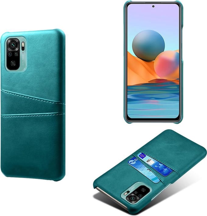 Backcover met Opbergvakjes + PMMA Screenprotector voor Xiaomi Redmi Note 10 4G / Note 10S_ Groen