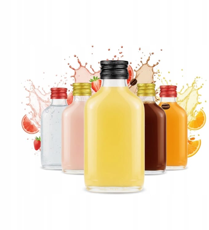 Bimberek - Glazen Flacons Piersiówka Set - 100ml - Met Dop