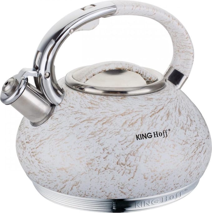 Kinghoff 1066 - Fluitketel - 3.0 liter - RVS - Wit
