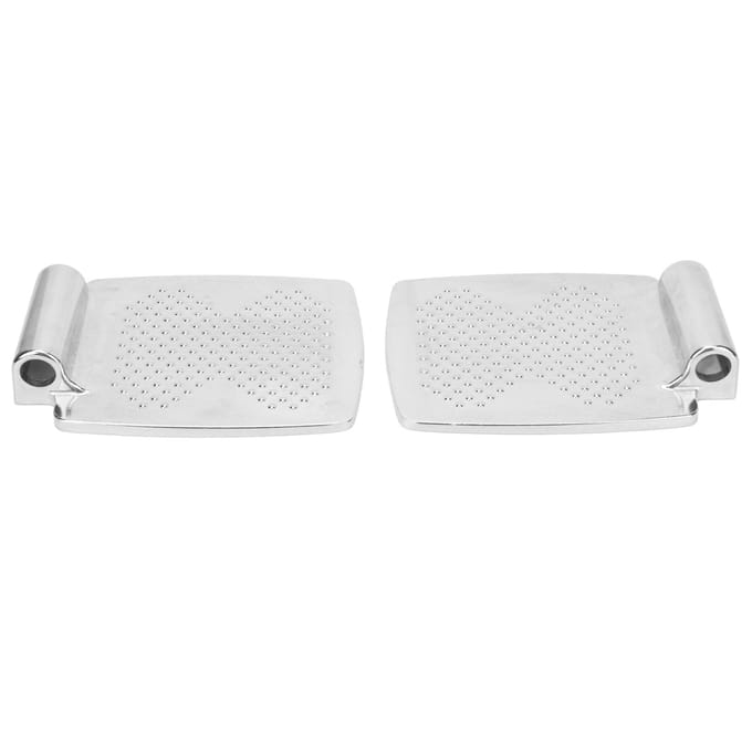 2 stuks Rolstoel Voetplaat Aluminiumlegering Rolstoel Voetsteun Pedaal Vervangingsaccessoire Punttextuur white