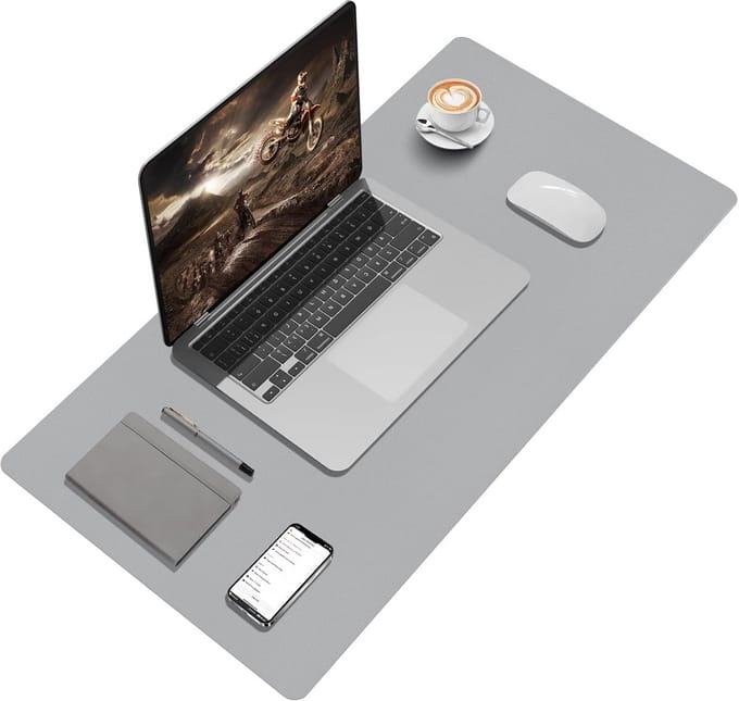 Groot Bureau Accessoire Grijs Paars 80x40 cm - Bureauonderlegger voor Extra Werkruimte