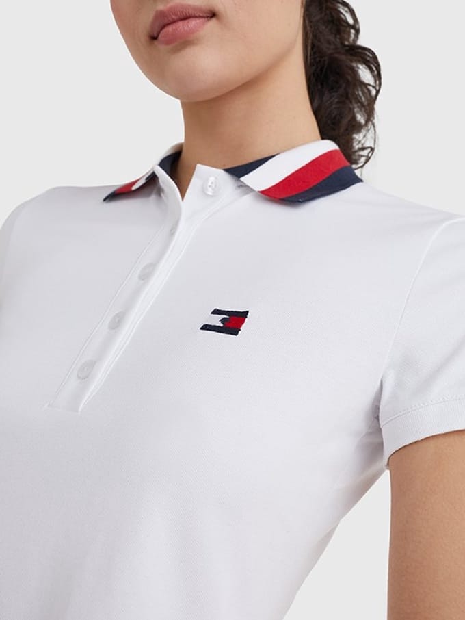 Tommy Hilfiger SS'22 Polo Shirt met Lintpunt Wit L