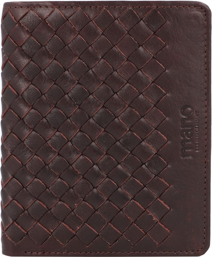 mano Leren Portemonnee Don Luca Coin Wallet with Flap Dark Brown Donkerbruin