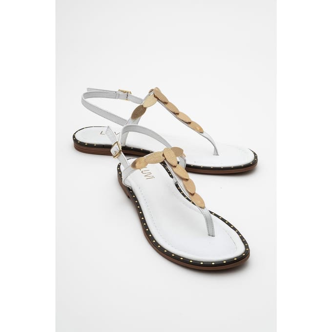 Marea Leer Plat Sandaal (Women)