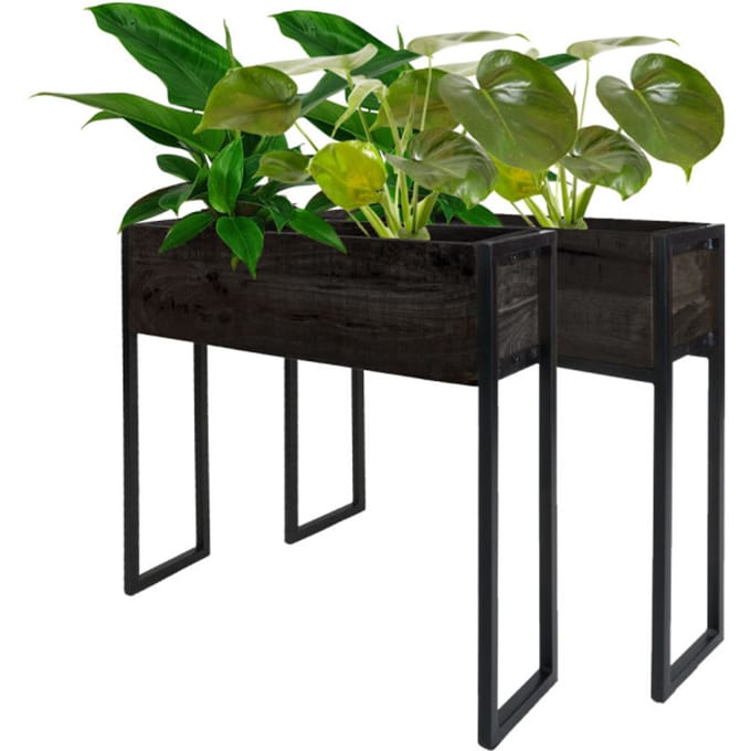 Home67 Plantenbak faab mangohout set van 2