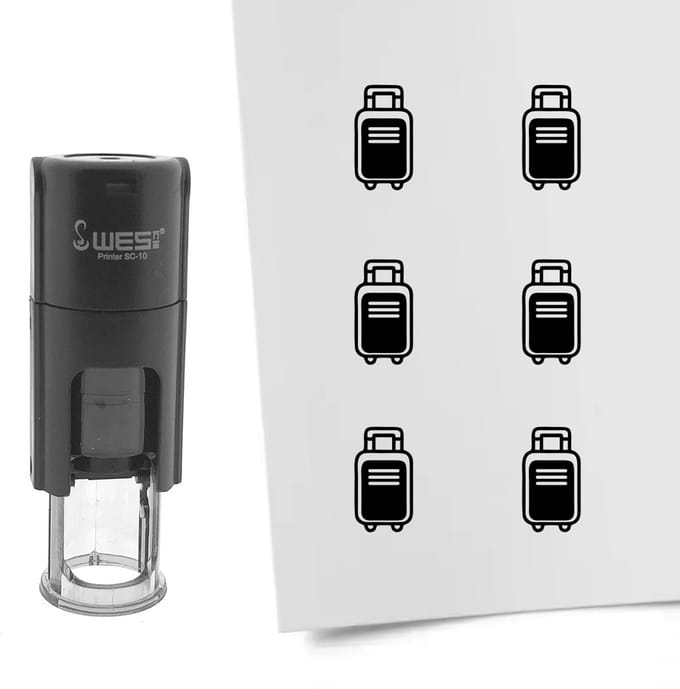 CombiCraft Stempel koffer 10mm rond zwarte inkt - per 1 stuk