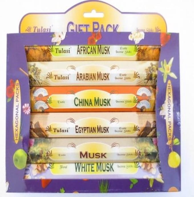 Tulasi - Giftpack Musk - 6 doosjes wierook stokjes