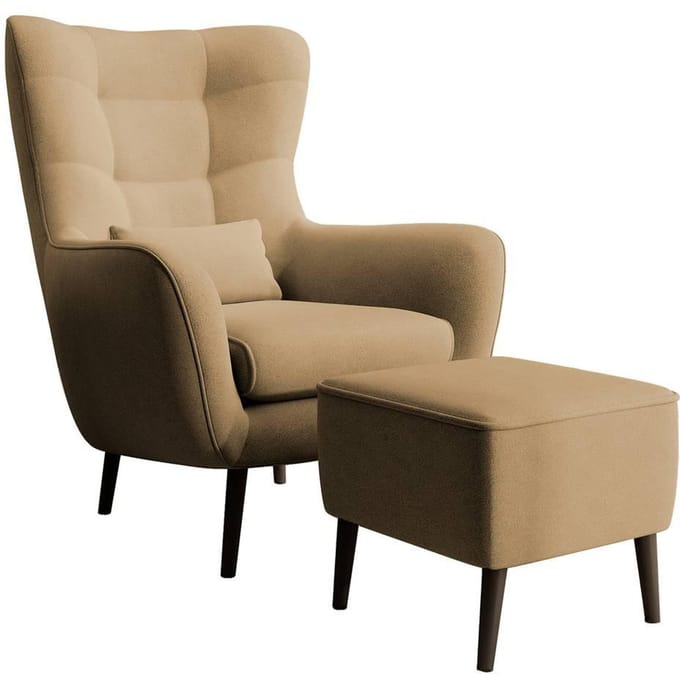 Fauteuil met hocker Verdiro velvet | NADUVI Collection