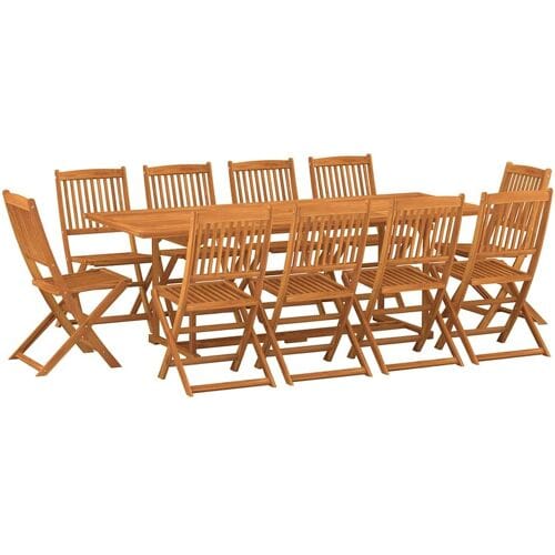 vidaXL - 11-delige - Tuinset - 220x90x75 - cm - massief - acaciahout