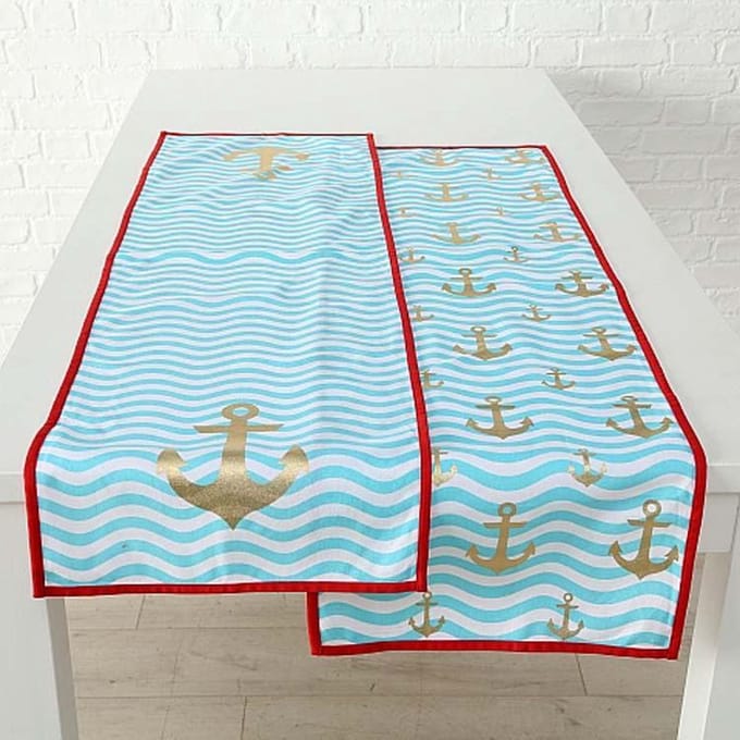 tafelloper zee golven anker set van 2 stuks